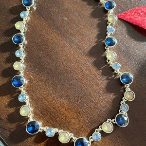 LOFT Blue and Gold Stone Necklace